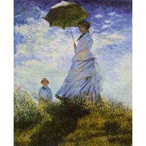 The Walk, Woman with a Parasol Painting Reproduction