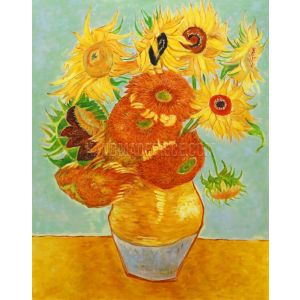 Still Life: Vase with Twelve Sunflowers Painting Reproduction