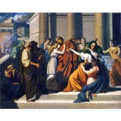 Oedipus Bids Farewell to Jocasta, study Painting Reproduction