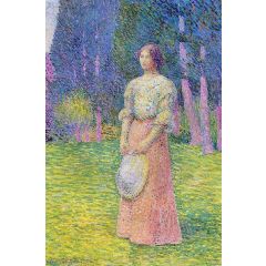 Woman in a Garden Painting Reproduction