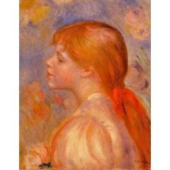 Girl with a Red Hair Ribbon Painting Reproduction
