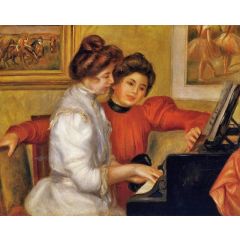 Young Girls at the Piano Painting Reproduction