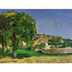 Chestnut Trees and Farmstead of Jas de Bouffan Painting Reproduction