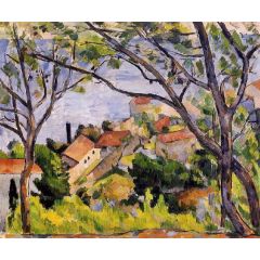 L’Estaque, View through the Trees Painting Reproduction