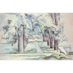 Pool and Lane of Chestnut Trees at Jas de Bouffan Painting Reproduction
