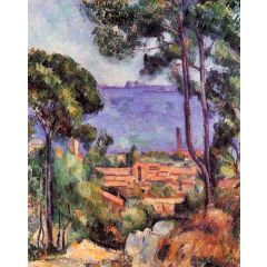 View through the Trees Painting Reproduction