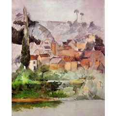 Medan: Chateau and Village Painting Reproduction