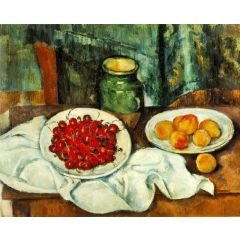 Still Life with a Plate of Cherries, also known as Cherries and Peaches Painting Reproduction