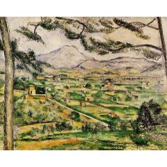 Mont Sainte-Victoire with Large Pine Painting Reproduction