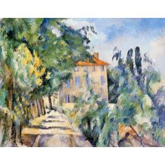 House with Red Roof Painting Reproduction