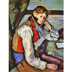 Boy in a Red Vest Painting Reproduction