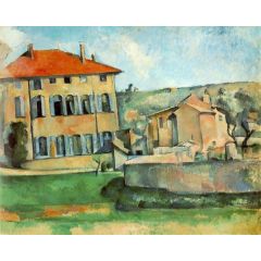 House and Farm at Jas de Bouffan Painting Reproduction