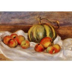 Still Life with Cantalope and Peaches Painting Reproduction