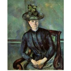 Woman in a Green Hat, also known as Madame Cezanne Painting Reproduction