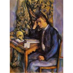 Boy with Skull Painting Reproduction