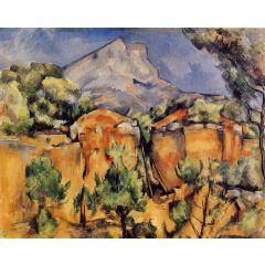 Mont Sainte-Victoire Seen from the Bibemus Quarry Painting Reproduction