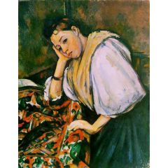Young Italian Girl Resting on Her Elbow Painting Reproduction
