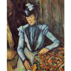 Woman in Blue Painting Reproduction
