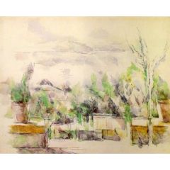 The Garden Terrace at Les Lauves Painting Reproduction