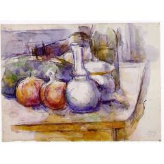 Still Life with Carafe, Sugar Bowl, Bottle, Pommegranates and Watermelon Painting Reproduction