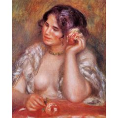 Gabrielle with a Rose Painting Reproduction