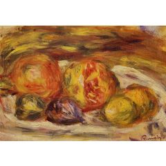 Still Life, Pomegranate, Figs and Apples Painting Reproduction