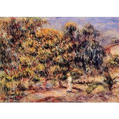 Woman in White in the Garden at Colettes Painting Reproduction