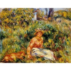 Young Woman in a Garden Painting Reproduction