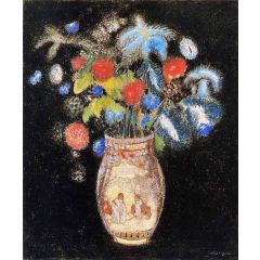 Large Boquet on a Black Background Painting Reproduction