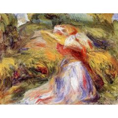 Young Woman in a Hat Painting Reproduction