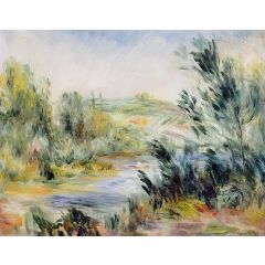 The Banks of a River, Rower in a Boat Painting Reproduction