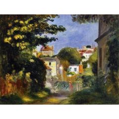 House and Figure among the Trees Painting Reproduction