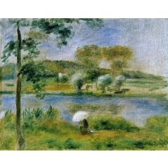 Landscape: Banks of the River Painting Reproduction
