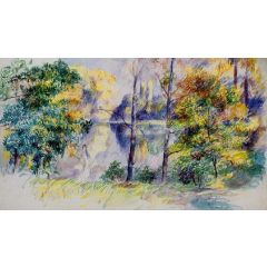 Park Scene Painting Reproduction