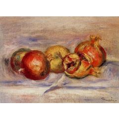 Three Pomegranates and Two Apples Painting Reproduction