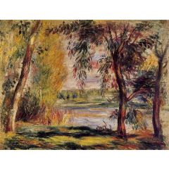 Trees by the Water Painting Reproduction