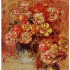 Vase of Roses Painting Reproduction