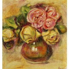 Vase of Roses Painting Reproduction