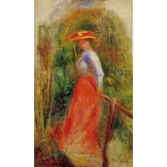 Woman in a Landscape Painting Reproduction