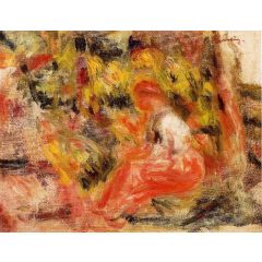 Young Girl Seated in a Garden Painting Reproduction