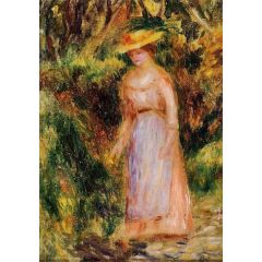 Young Woman Taking a Walk Painting Reproduction