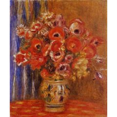 Vase of Tulips and Anemones Painting Reproduction