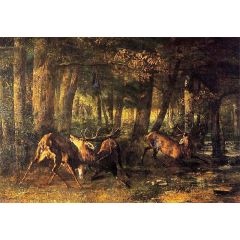 Battle of the Stags Painting Reproduction