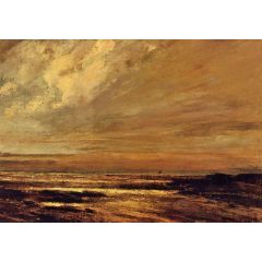 The Beach at Trouville at Low Tide Painting Reproduction