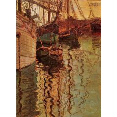 Harbor of Trieste Painting Reproduction