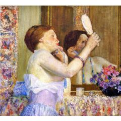 Woman with a Mirror Painting Reproduction