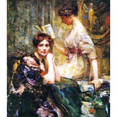 Two Women Painting Reproduction