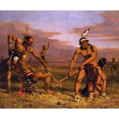 Sioux Playing Ball Painting Reproduction
