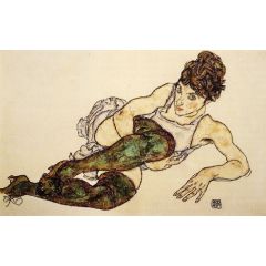Reclining Woman with Green Stockings, also known as Adele Harms Painting Reproduction
