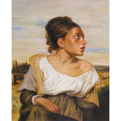 Orphan Girl at the Cemetery Painting Reproduction